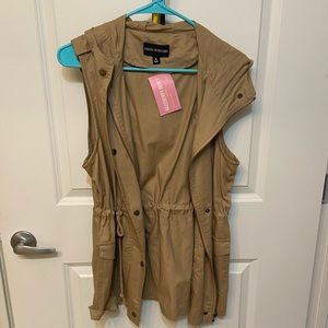 Tan Vest with Drawstrings